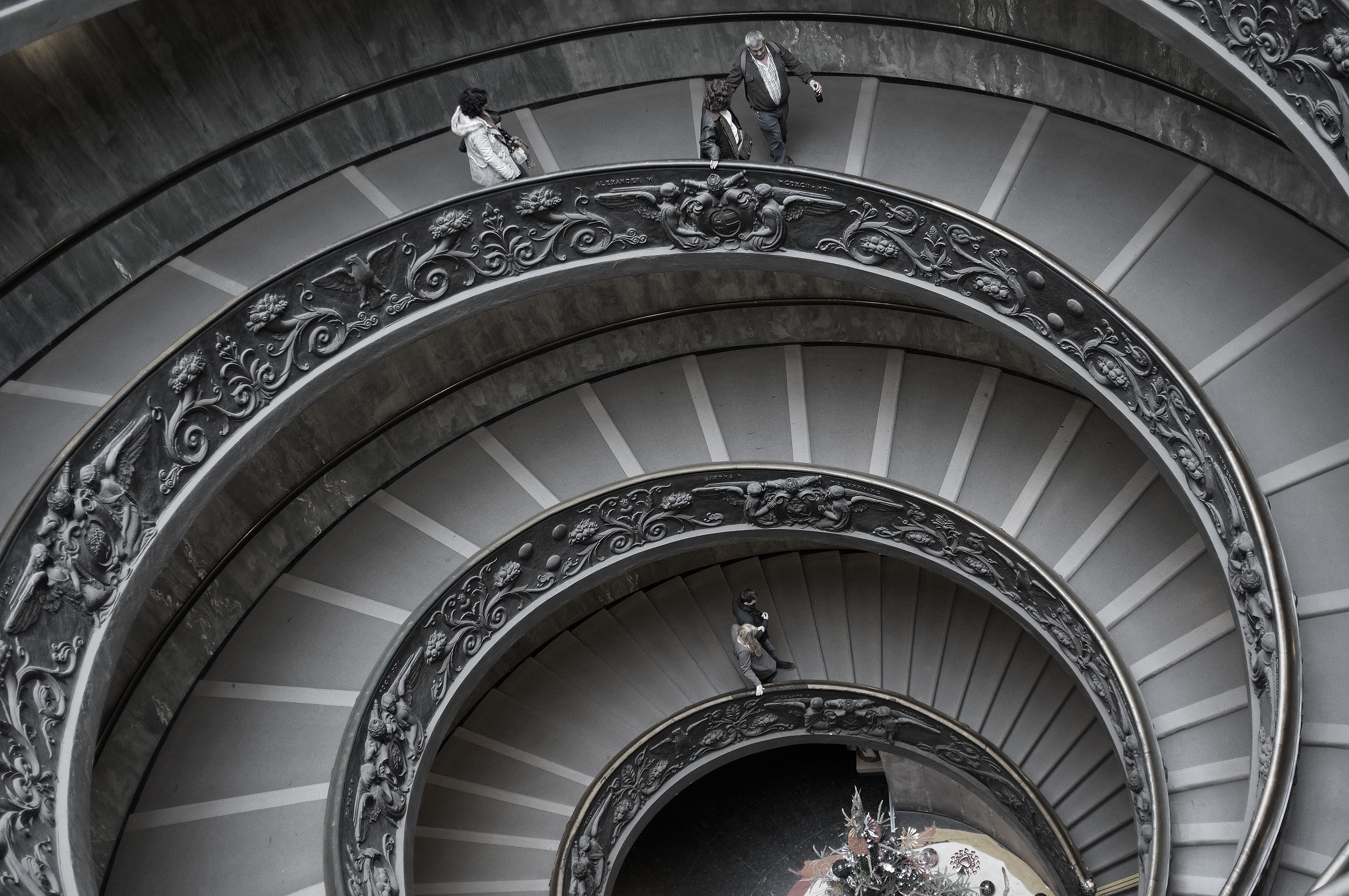 spiral stair case in courthouse